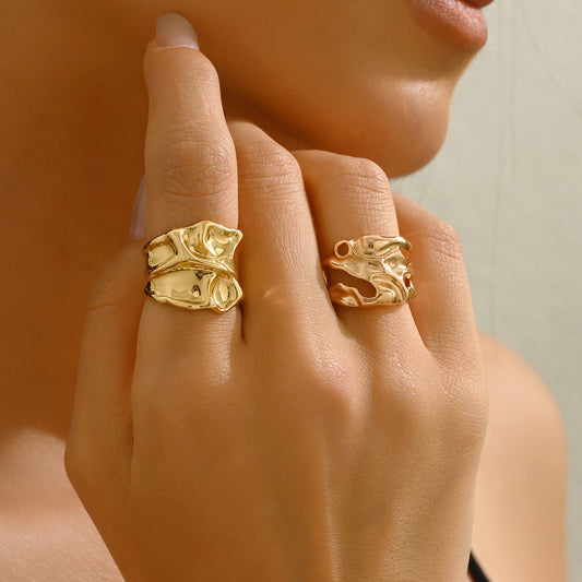 Molten Wave - Adjustable Ring Set