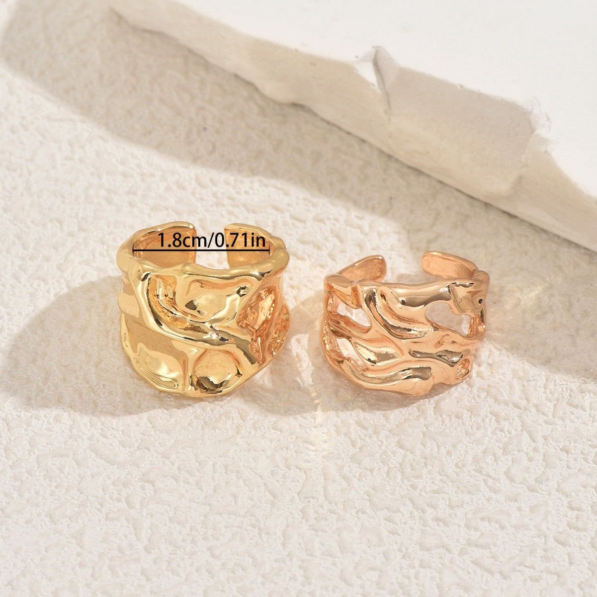 Molten Wave - Adjustable Ring Set