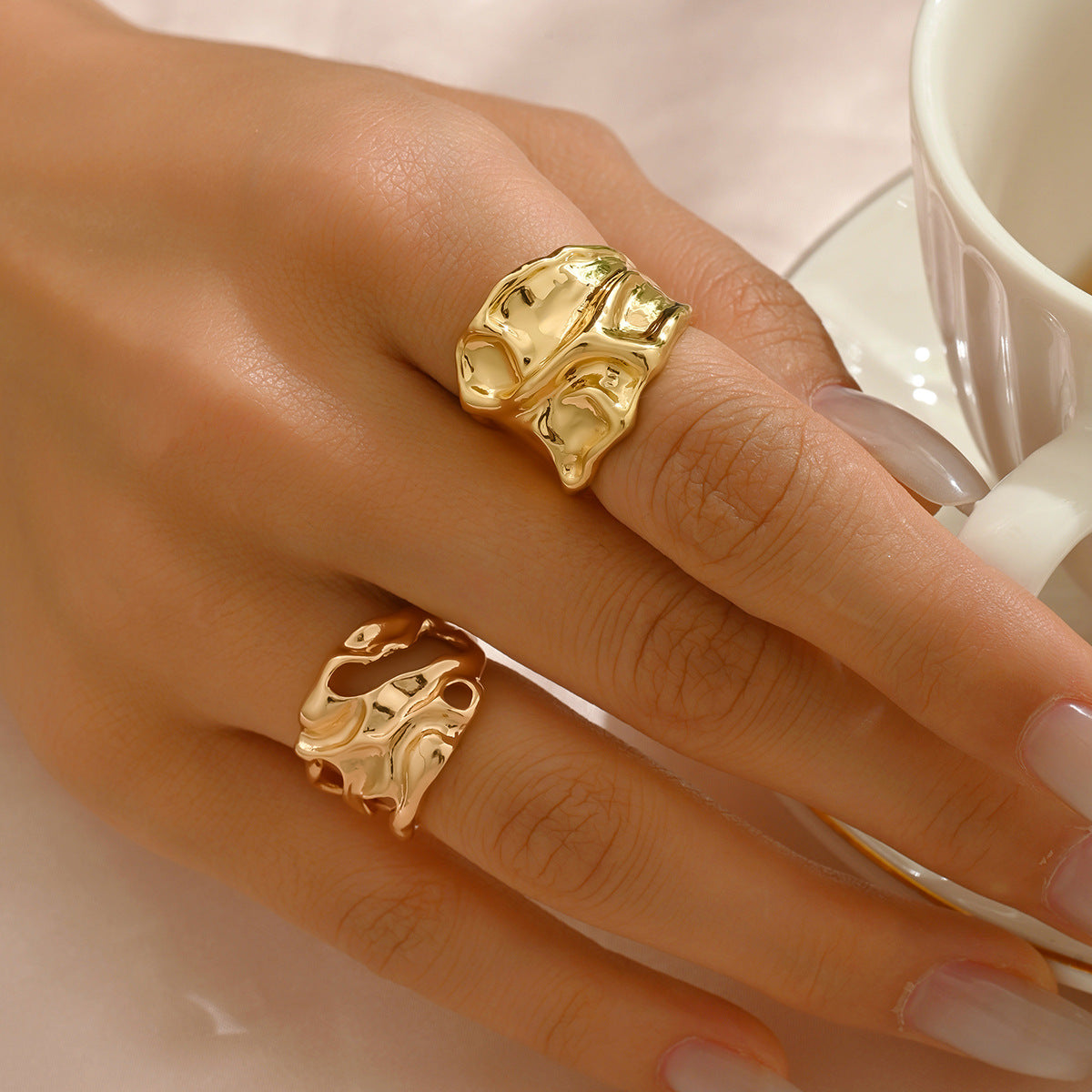 Molten Wave - Adjustable Ring Set