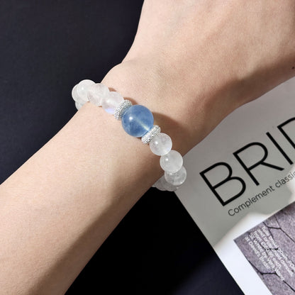 Moon & Tide - Moonstone × Aquamarine × 925 Silver Bracelet