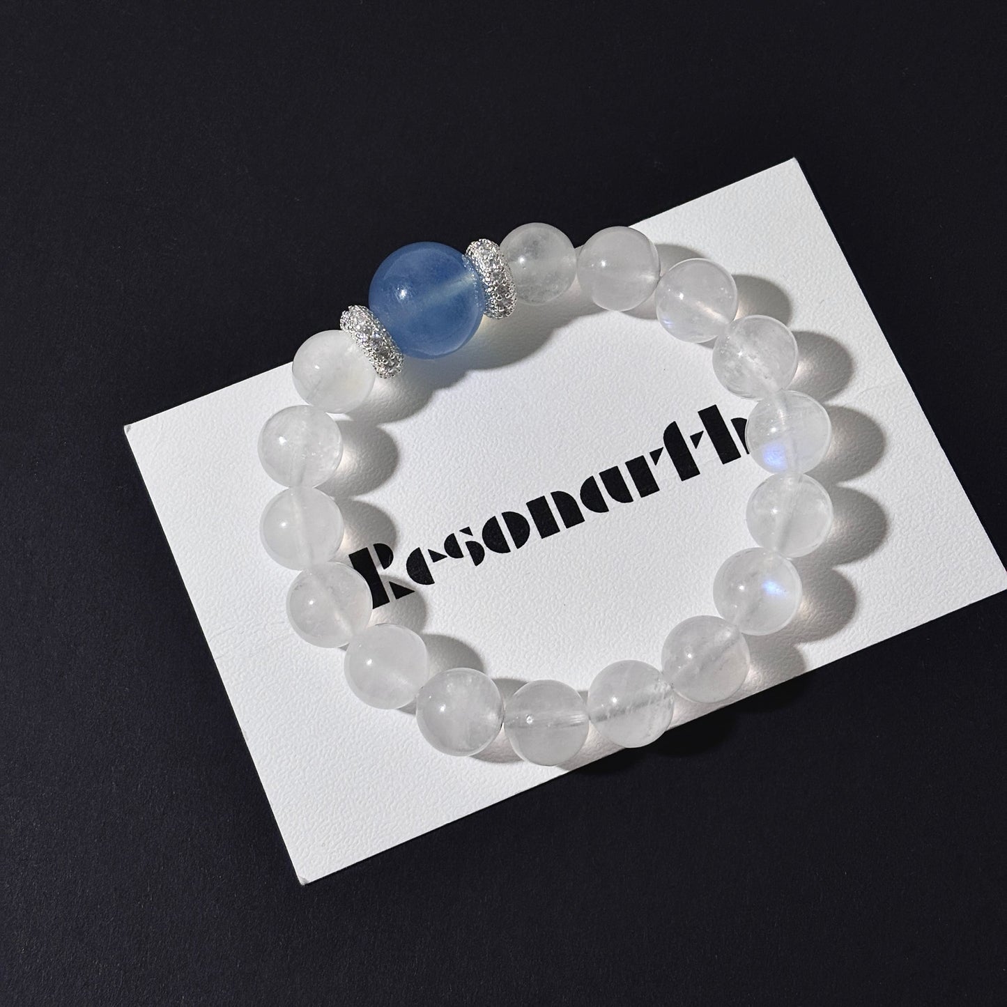 Moon & Tide - Moonstone × Aquamarine × 925 Silver Bracelet
