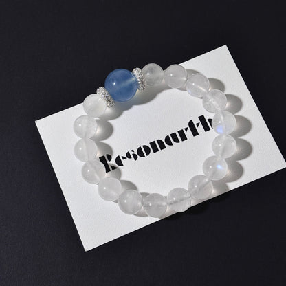 Moon & Tide - Moonstone × Aquamarine × 925 Silver Bracelet