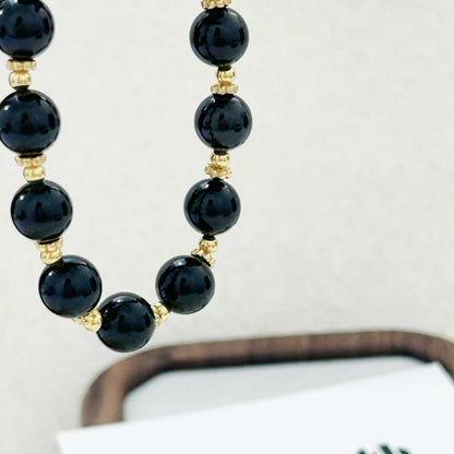 Dark Gleam – Black Tourmaline Bracelet