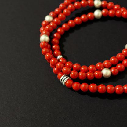 Peace Enters Spring - Cinnabar Silver Bracelet | Peace & Protection