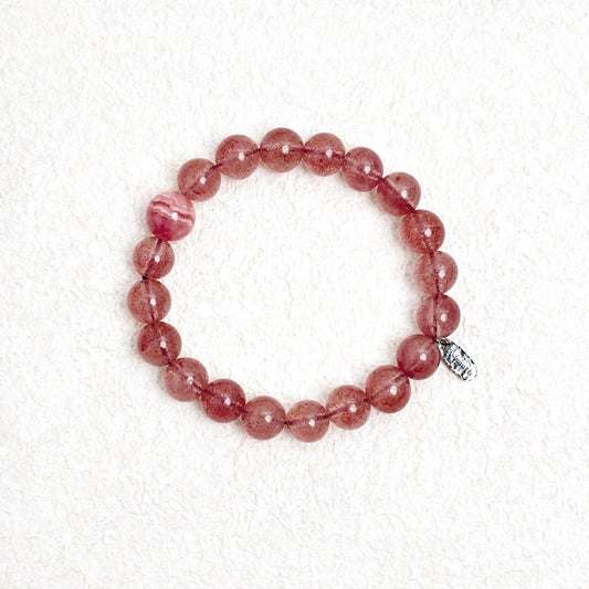 Petal of Spring - Strawberry Quartz & Rhodochrosite Bracelet