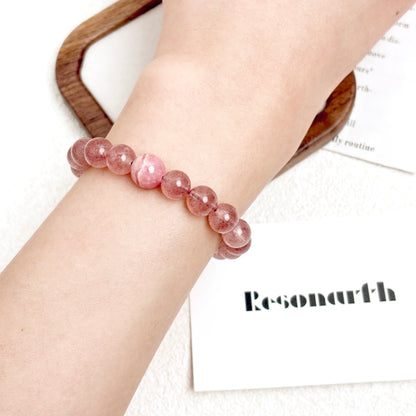 Petal of Spring - Strawberry Quartz & Rhodochrosite Bracelet