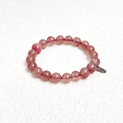 Petal of Spring - Strawberry Quartz & Rhodochrosite Bracelet