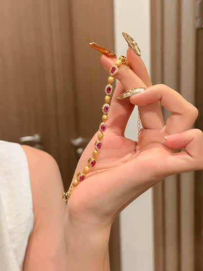 Scarlet Grace - Gold & Platinum Plated Zircon Bracelet