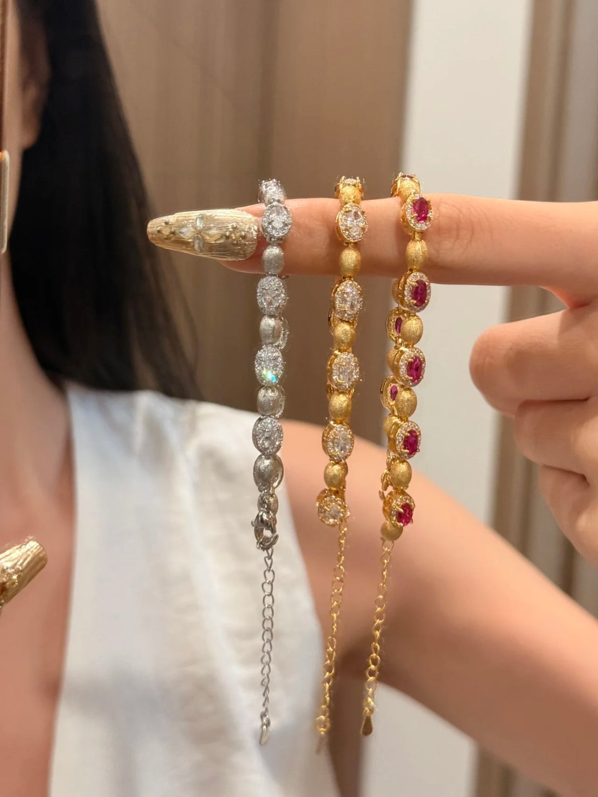 Scarlet Grace - Gold & Platinum Plated Zircon Bracelet