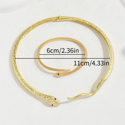 Serpent Gleam – Snake Necklace & Bracelet Set