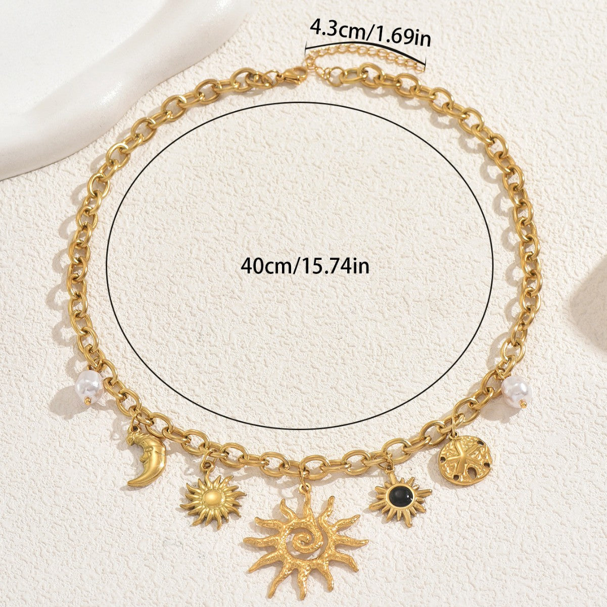 Solaris Charm – Radiant Sun & Moon Necklace