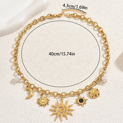 Solaris Charm – Radiant Sun & Moon Necklace