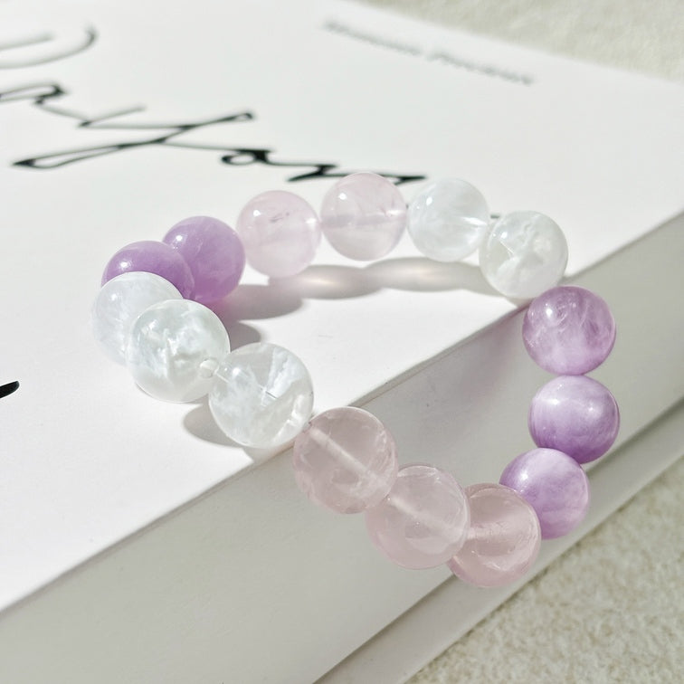 Stillness Within - Lepidolite, Snowflake Phantom & Rose Quartz Bracelet