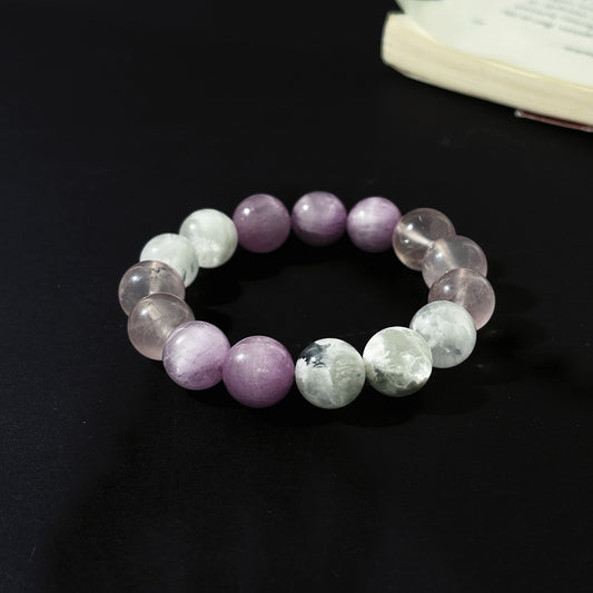 Stillness Within - Lepidolite, Snowflake Phantom & Rose Quartz Bracelet