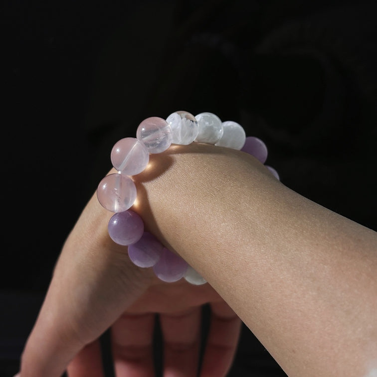 Stillness Within - Lepidolite, Snowflake Phantom & Rose Quartz Bracelet