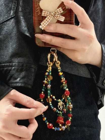 The Christmas Trio – Handcrafted Crystal Beaded Phone and Bag Charm