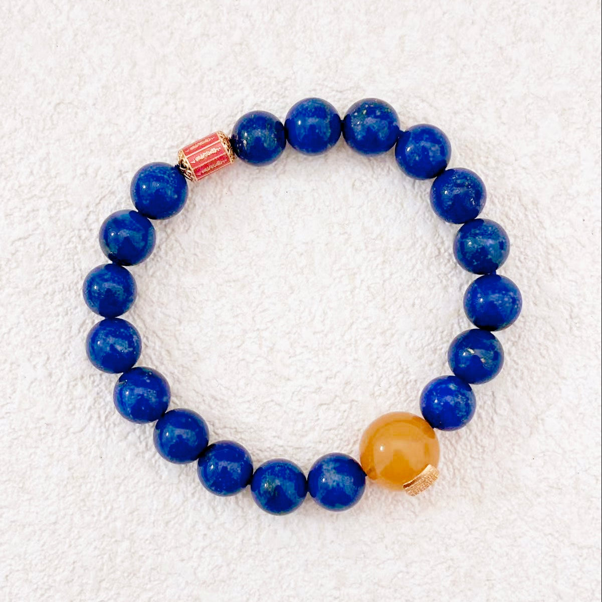 Tide Whisper – Lapis Lazuli & Amber Bracelet