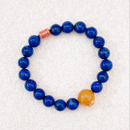 Tide Whisper – Lapis Lazuli & Amber Bracelet