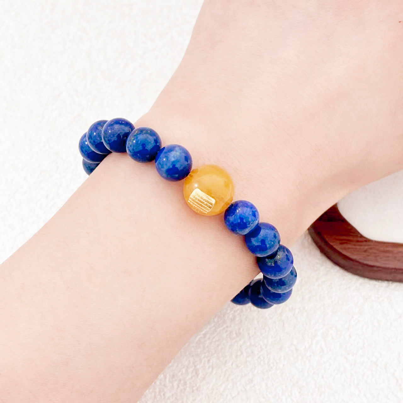 Tide Whisper – Lapis Lazuli & Amber Bracelet