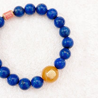 Tide Whisper – Lapis Lazuli & Amber Bracelet