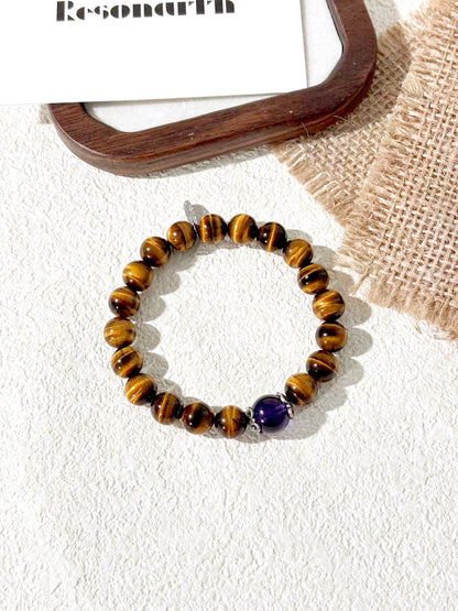 Tiger's Roar – Amethyst & Tiger Eye Bracelet