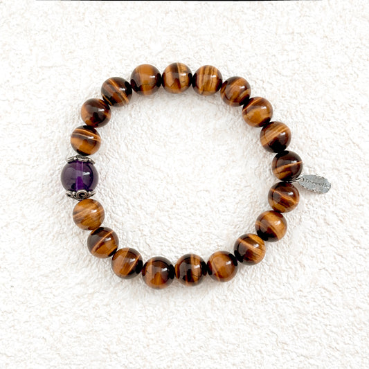 Tiger's Roar – Amethyst & Tiger Eye Bracelet