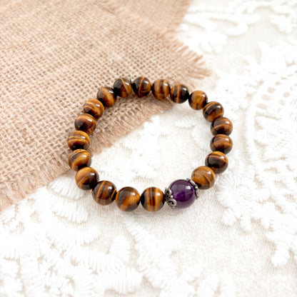 Tiger's Roar – Amethyst & Tiger Eye Bracelet