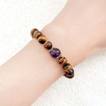 Tiger's Roar – Amethyst & Tiger Eye Bracelet