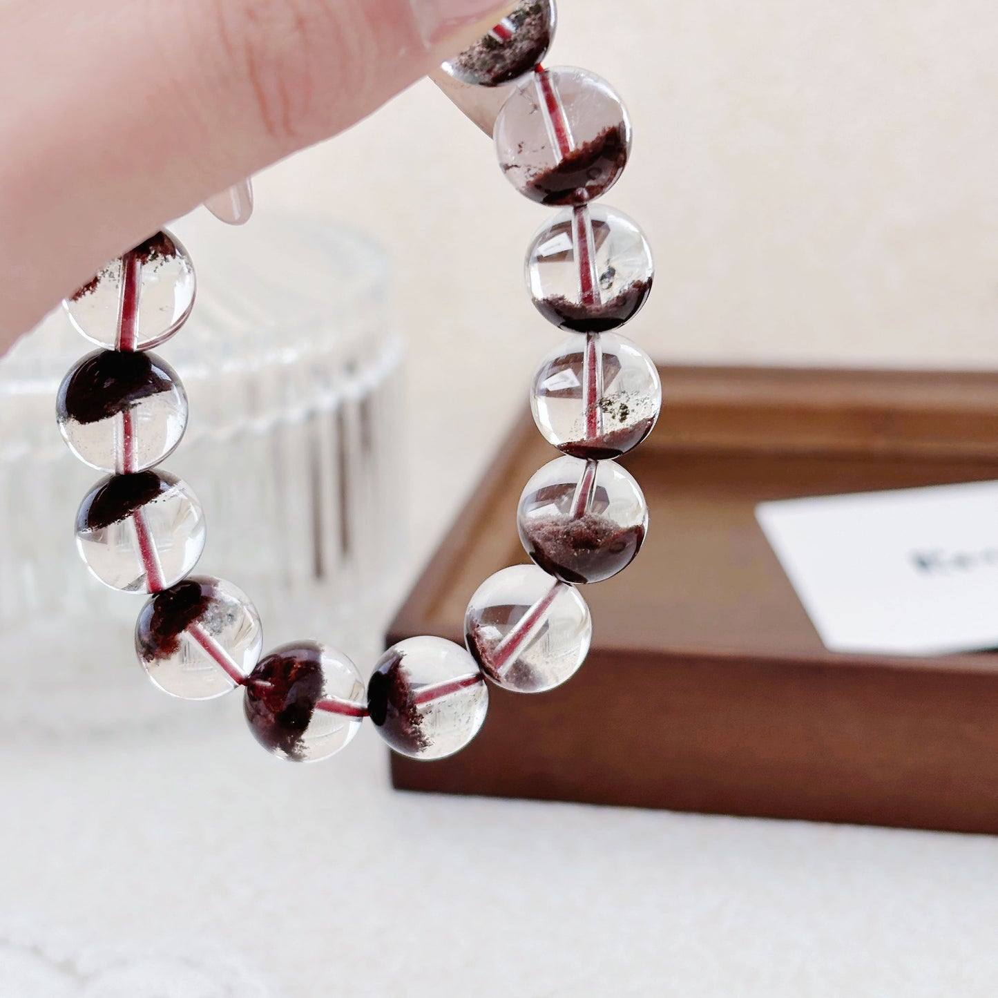 Trace of Rouge – Red Phantom Quartz Bracelet