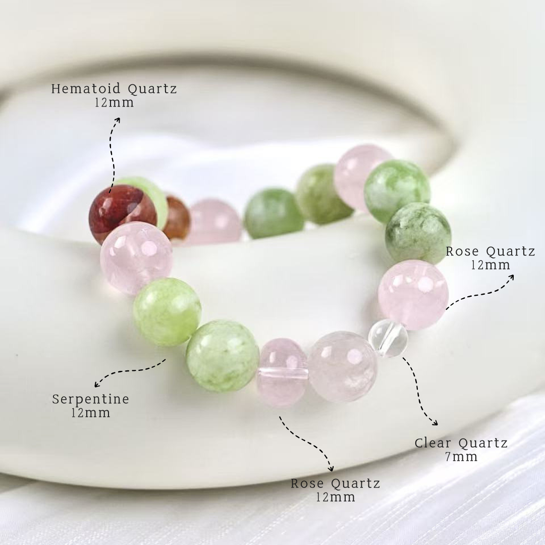 Verdant Rosé - Multi-Stone Crystal Bracelet