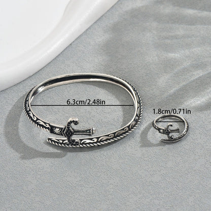 Vintage Anchor - Bracelet & Ring Set