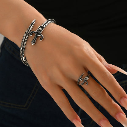 Vintage Anchor - Bracelet & Ring Set