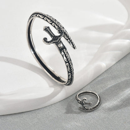 Vintage Anchor - Bracelet & Ring Set