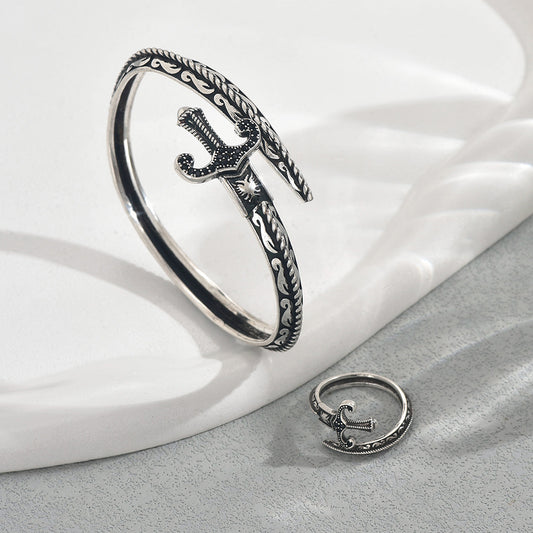 Vintage Anchor - Bracelet & Ring Set