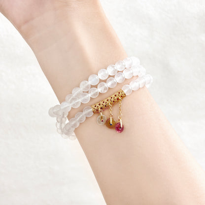 Water Moon – Moonstone Triple Wrap Bracelet