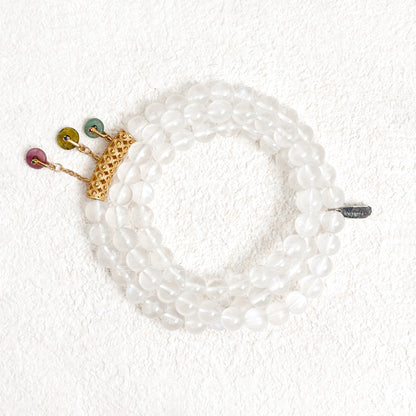 Water Moon – Moonstone Triple Wrap Bracelet