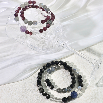 Wildwood Mist - Multi-Stone Matching Bracelets for Couples