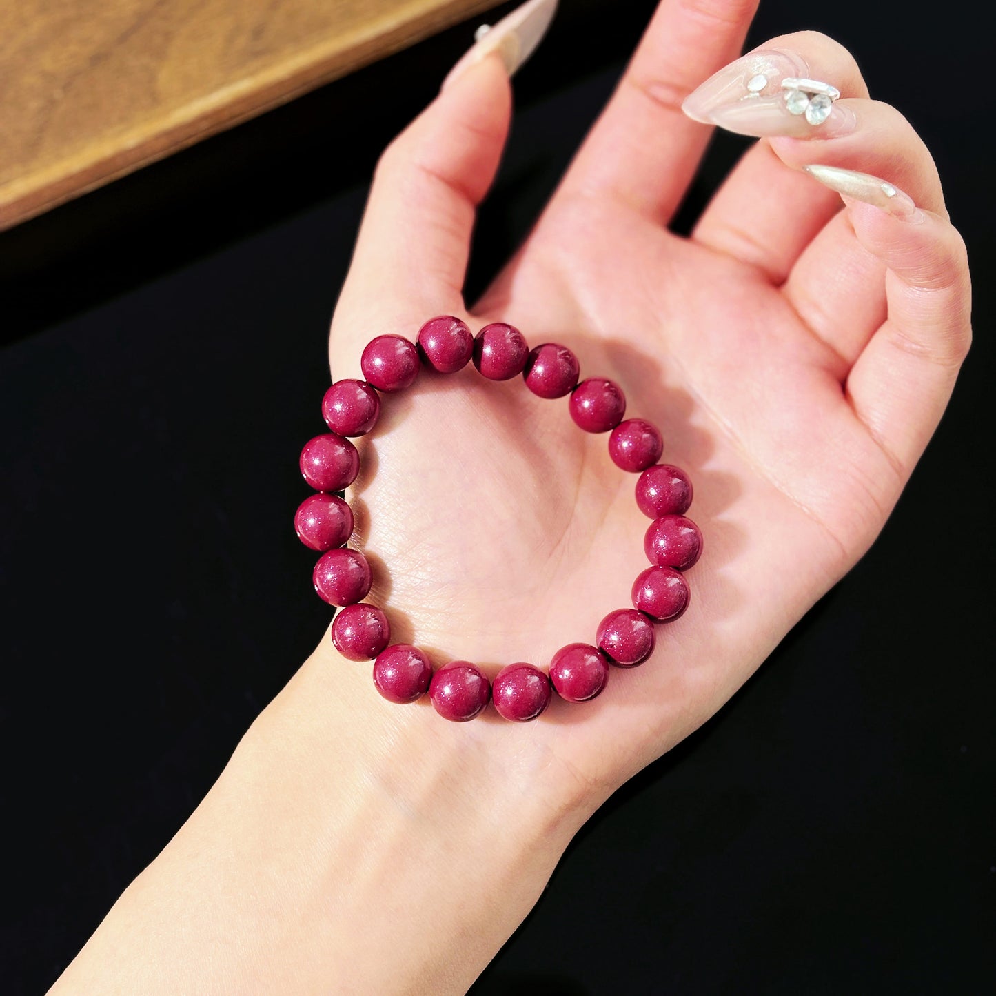 10mm Cinnabar Bracelet | Purple Gold Sand | Protection & Grounding
